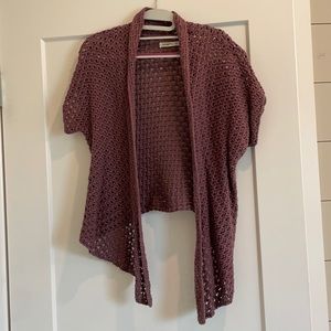 Knitted short sleeve cardigan